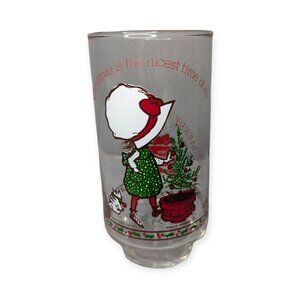 Vintage 1970s Coca Cola & American Greetings Corp Holly Hobbie Christmas Glass